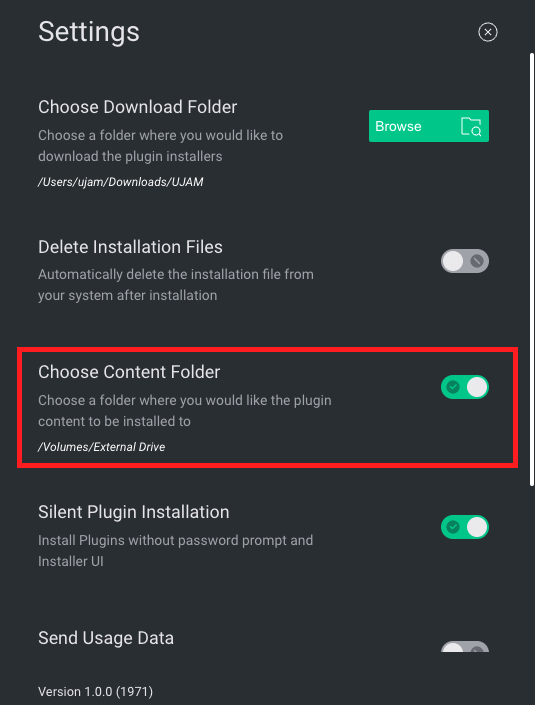 Choose alternative installation location