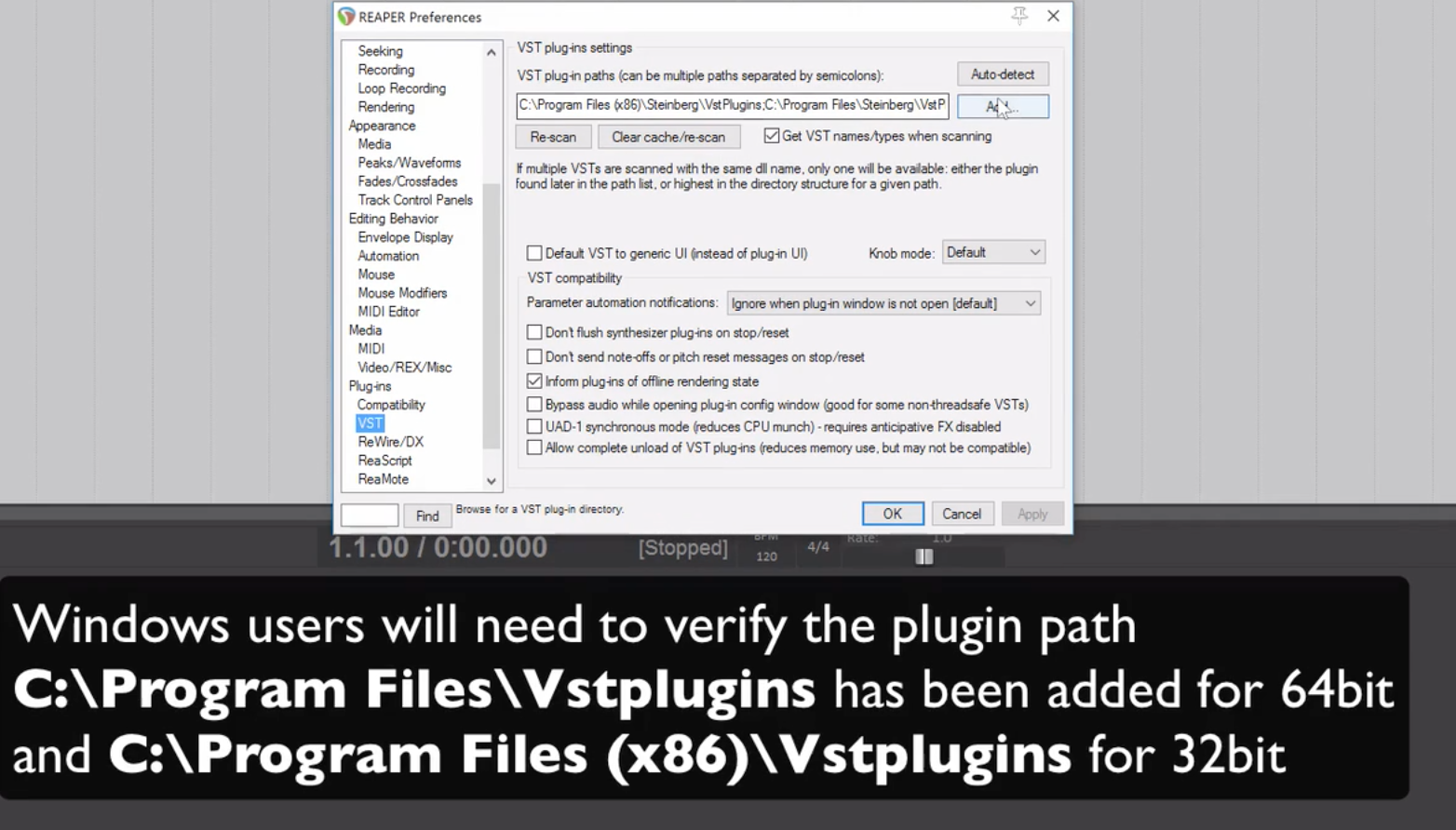 How to re-import VST plugins in Reaper after a failure - Source Elements